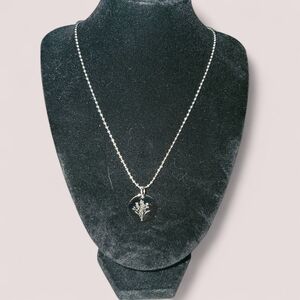 Wildflower-Engraved  Pendant Necklace